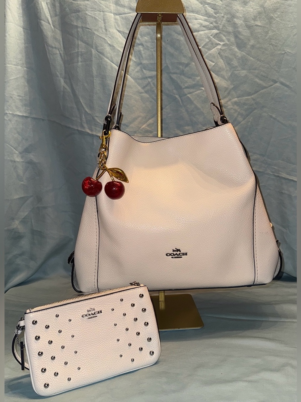 Coach Edie Shoulder Bag 31 With Star Rivets & Coach Wristlet With Ombré Rivets